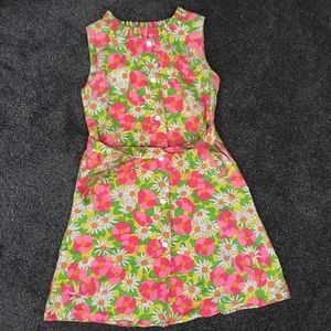 Vintage neon floral print dress